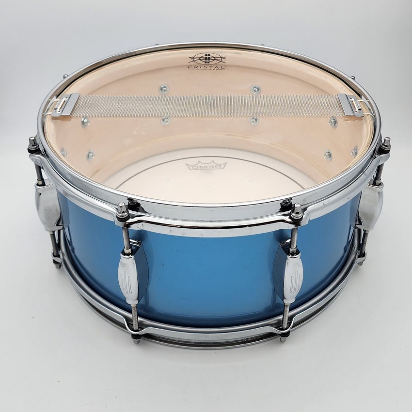 Used George Way Tuxedo Snare Drum 14x6.5 Million Dollar Baby Blue - Good - Drum Center Of Portsmouth