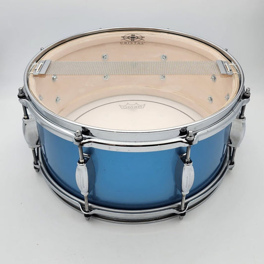 Used George Way Tuxedo Snare Drum 14x6.5 Million Dollar Baby Blue - Good - Drum Center Of Portsmouth