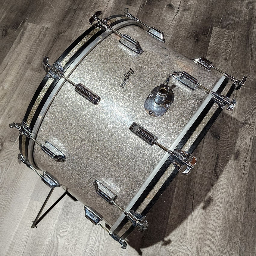 Used Vintage Rogers 3pc Holiday Drum Set Silver Sparkle - Good - Drum Center Of Portsmouth