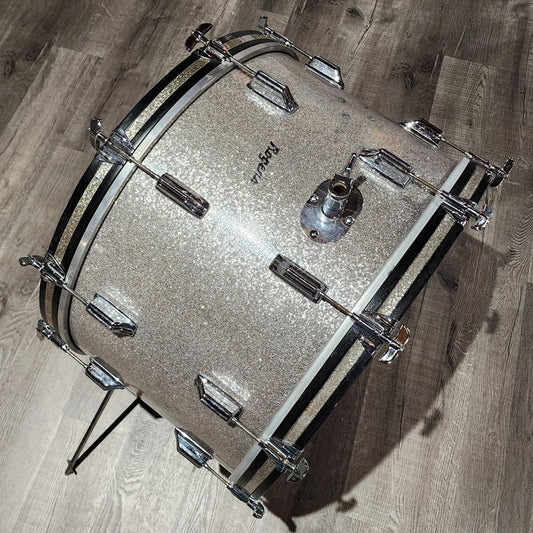 Used Vintage Rogers 3pc Holiday Drum Set Silver Sparkle - Good - Drum Center Of Portsmouth