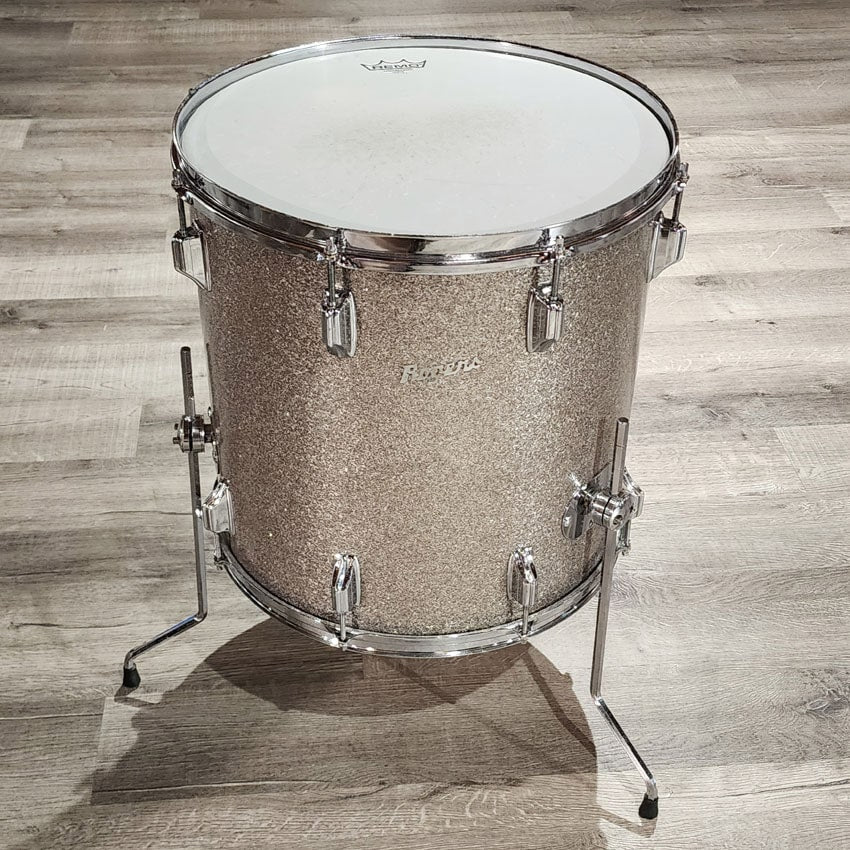 Used Vintage Rogers 3pc Holiday Drum Set Silver Sparkle - Good - Drum Center Of Portsmouth