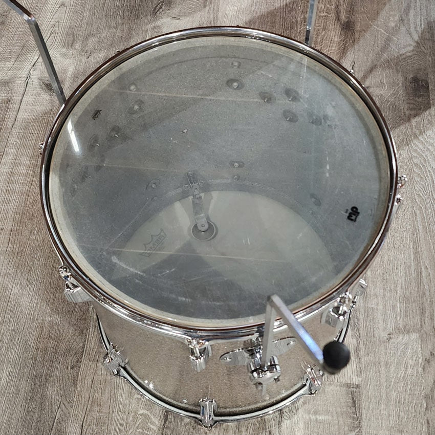 Used Vintage Rogers 3pc Holiday Drum Set Silver Sparkle - Good - Drum Center Of Portsmouth