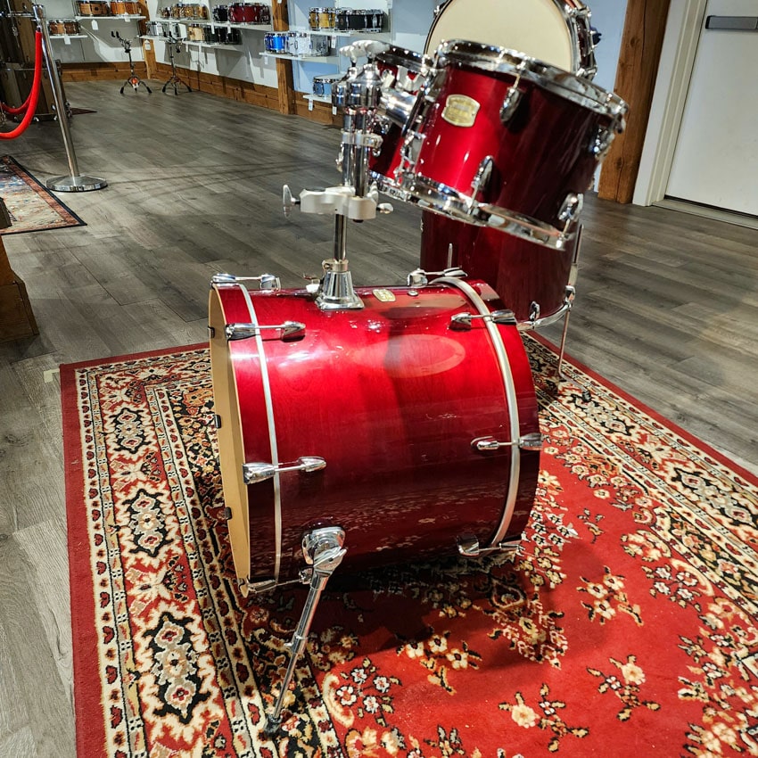 Used Yamaha Stage Custom Birch 5pc Drum Set Cranberry Red - Good - Drum Center Of Portsmouth