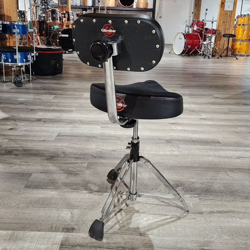 Used Gibraltar Heavy Duty Saddle Throne w/Backrest - Fair - Drum Center Of Portsmouth