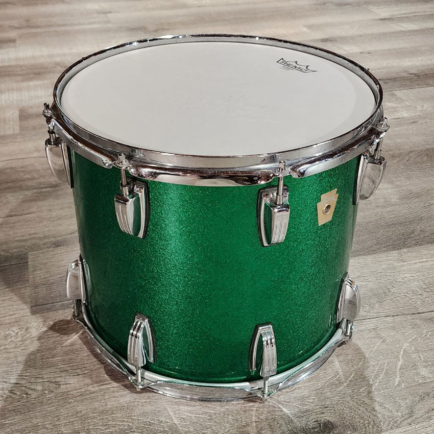 Used Ludwig Classic Maple 4pc Drum Set Green Sparkle - Very Good - Drum Center Of Portsmouth