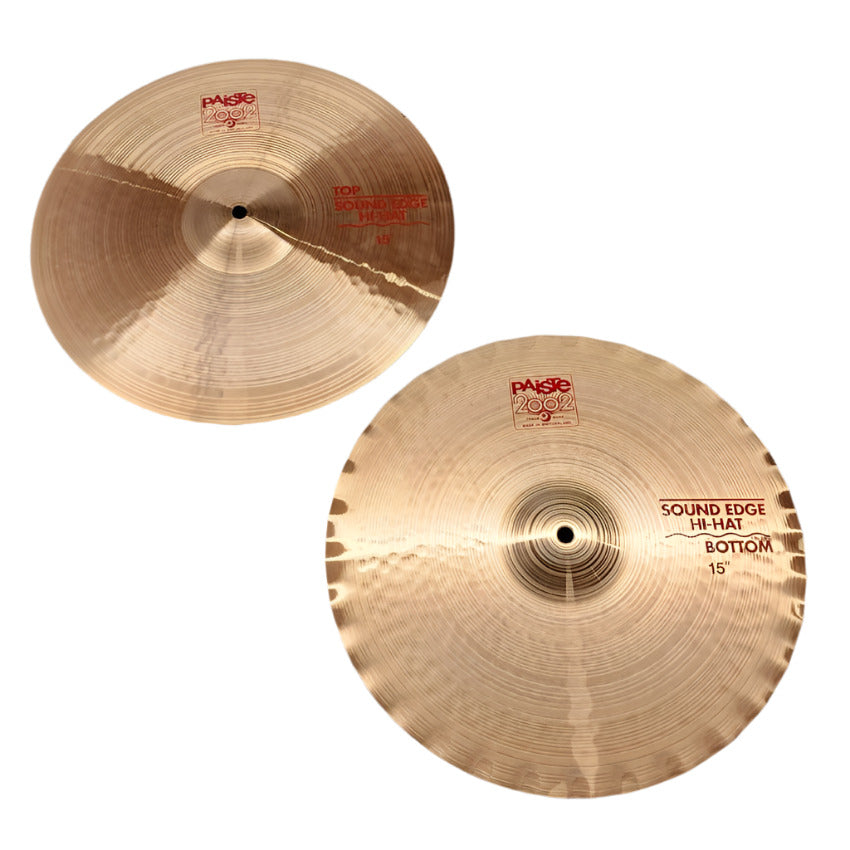 Used Paiste 2002 Sound Edge Hi Hat Cymbals 15" - Very Good - Drum Center Of Portsmouth