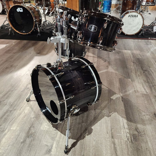 Used Yamaha Live Custom Oak 4pc Drum Set Black Shadow Sunburst - Good - Drum Center Of Portsmouth