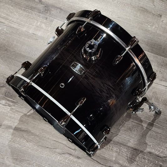 Used Yamaha Live Custom Oak 4pc Drum Set Black Shadow Sunburst - Good - Drum Center Of Portsmouth