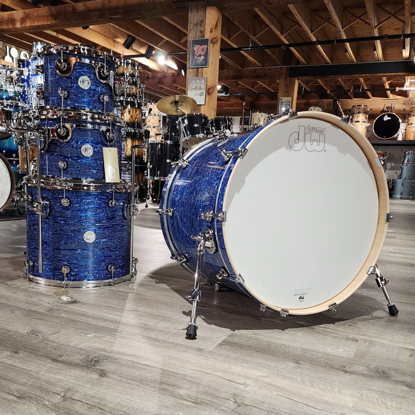 Used DW Design 4pc Drum Set Limited Edition Royal Strata - Fair - Drum Center Of Portsmouth