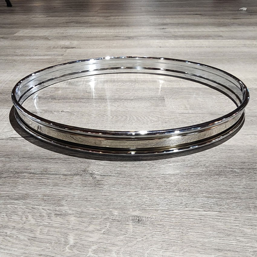 Used Metal Bass Drum Hoop Pair Chrome 18" - Very Good - Drum Center Of Portsmouth
