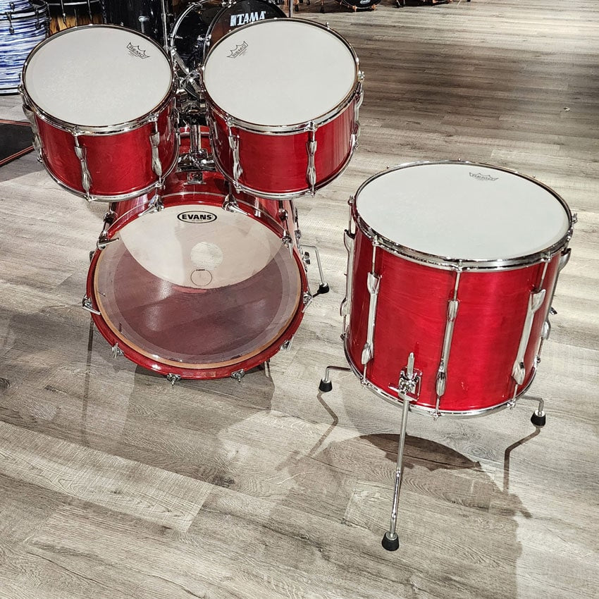 Used Vintage 1980s Premier Resonator 4pc Drum Set Red Lacquer - Very Good - Drum Center Of Portsmouth