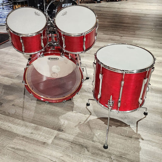 Used Vintage 1980s Premier Resonator 4pc Drum Set Red Lacquer - Very Good - Drum Center Of Portsmouth