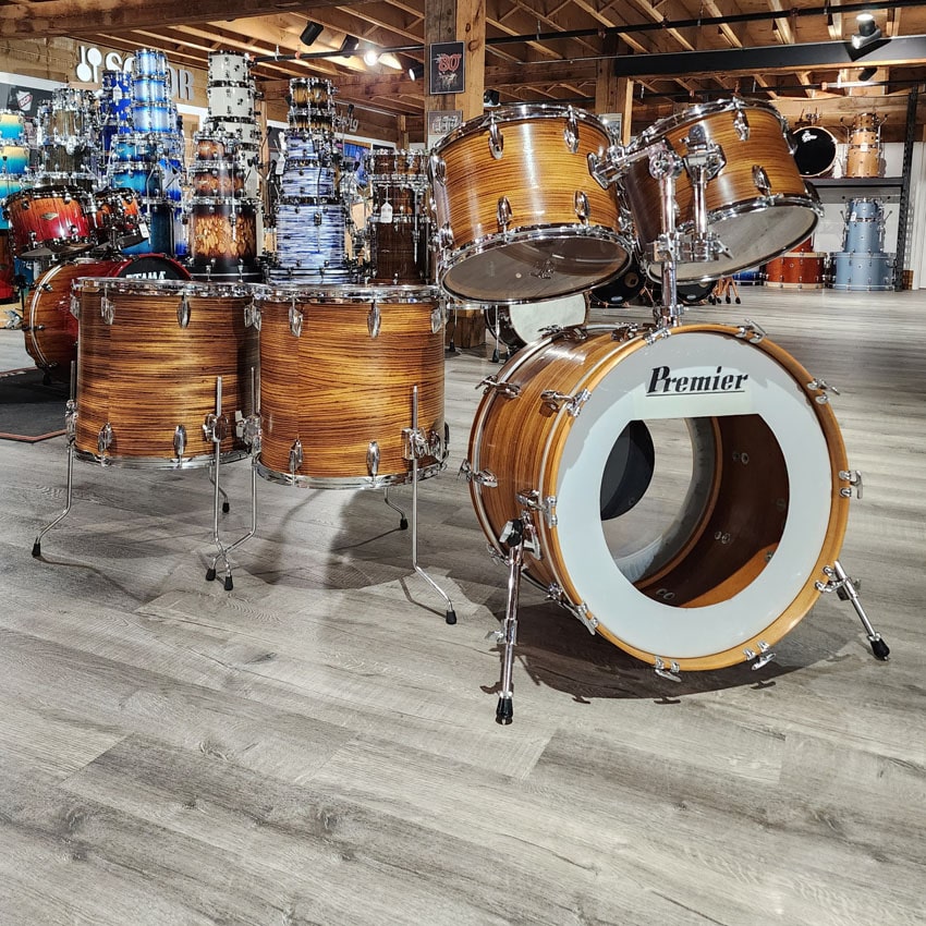 Used Premier Power House 5pc Drum Set Zebrawood Wrap - Good - Drum Center Of Portsmouth