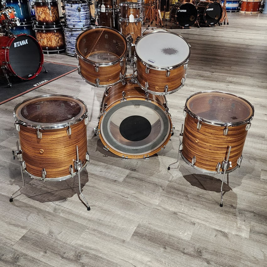 Used Premier Power House 5pc Drum Set Zebrawood Wrap - Good - Drum Center Of Portsmouth