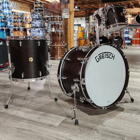 Used Gretsch Broadkaster 3pc Drum Set Satin Antique Maple - Very Good - Drum Center Of Portsmouth