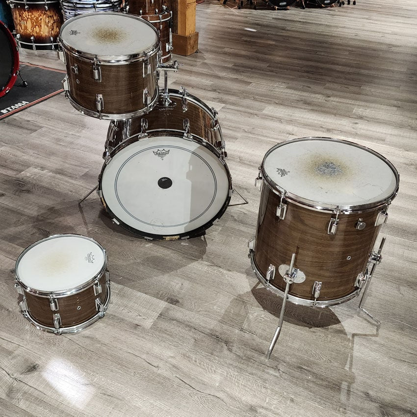 Used Vintage Rogers PowerTone 4pc Drum Set New Mahogany - Fair - Drum Center Of Portsmouth