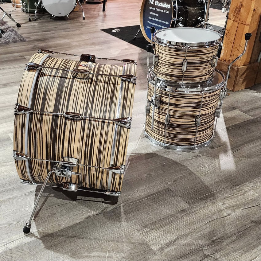 Used Barton Essential Beech 3pc Drum Set Zebrawood Veneer - Very Good - Drum Center Of Portsmouth