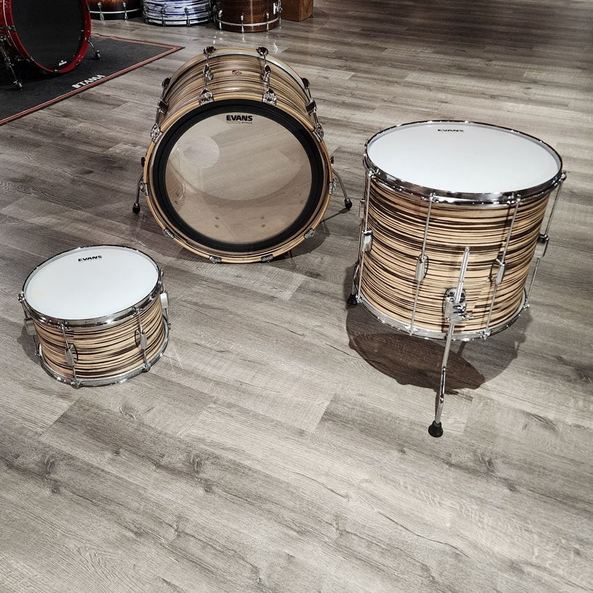 Used Barton Essential Beech 3pc Drum Set Zebrawood Veneer - Very Good - Drum Center Of Portsmouth