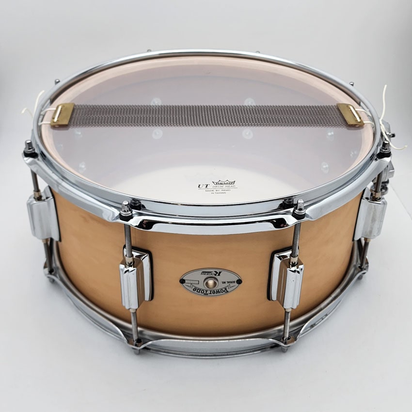Used Rogers Powertone Snare Drum Satin Natural 14x6.5 - Very Good - Drum Center Of Portsmouth