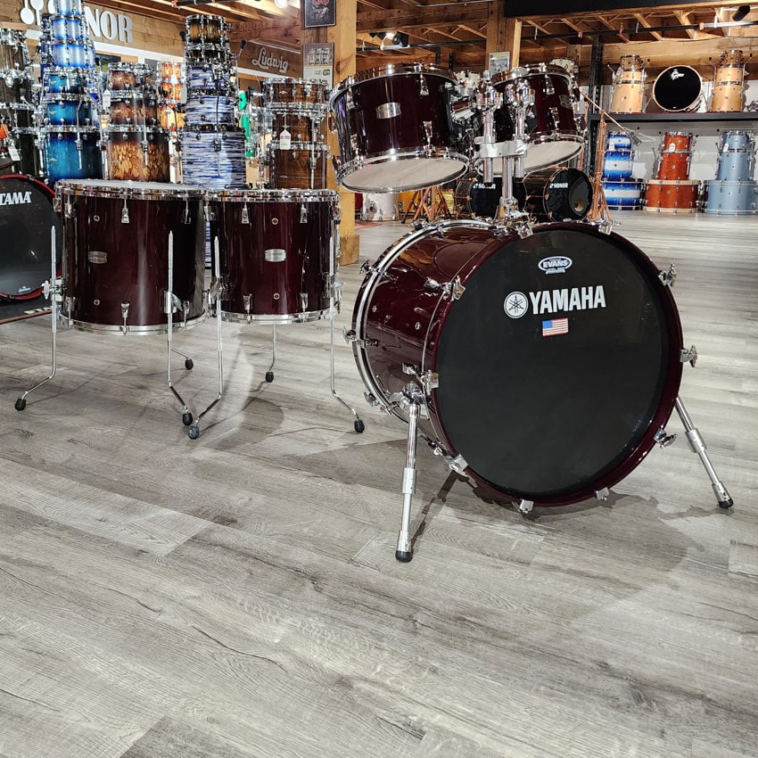 Used Yamaha Absolute Hybrid Maple 5pc Drum Set Classic Walnut - Very Good - Drum Center Of Portsmouth