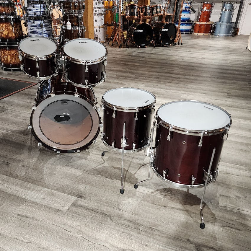 Used Yamaha Absolute Hybrid Maple 5pc Drum Set Classic Walnut - Very Good - Drum Center Of Portsmouth