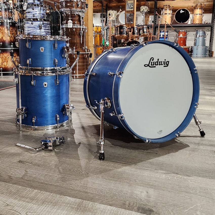 Used Ludwig Neusonic Drum Set Satin Royal Blue Finish - Excellent - Drum Center Of Portsmouth