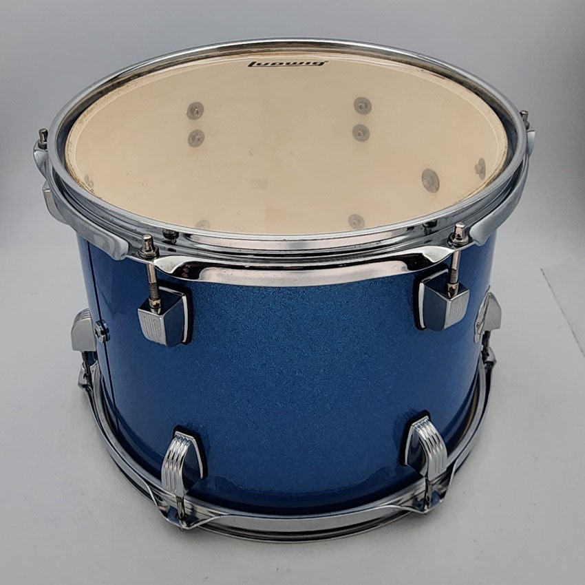 Used Ludwig Accent Tom 12x8 Blue Sparkle - Very Good - Drum Center Of Portsmouth