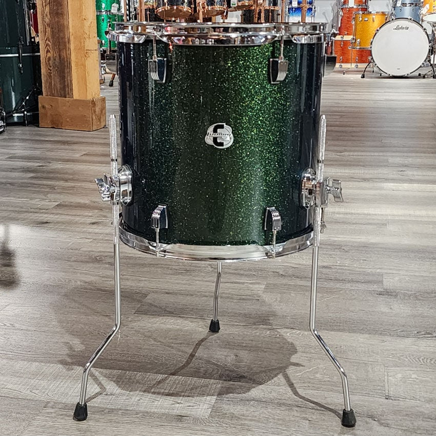 Used Ludwig Accent Tom 14x14 Green Sparkle - Very Good - Drum Center Of Portsmouth