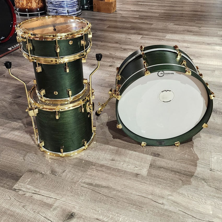 Used Tree House 4pc Compact Drum Set Satin Green - Very Good - Drum Center Of Portsmouth
