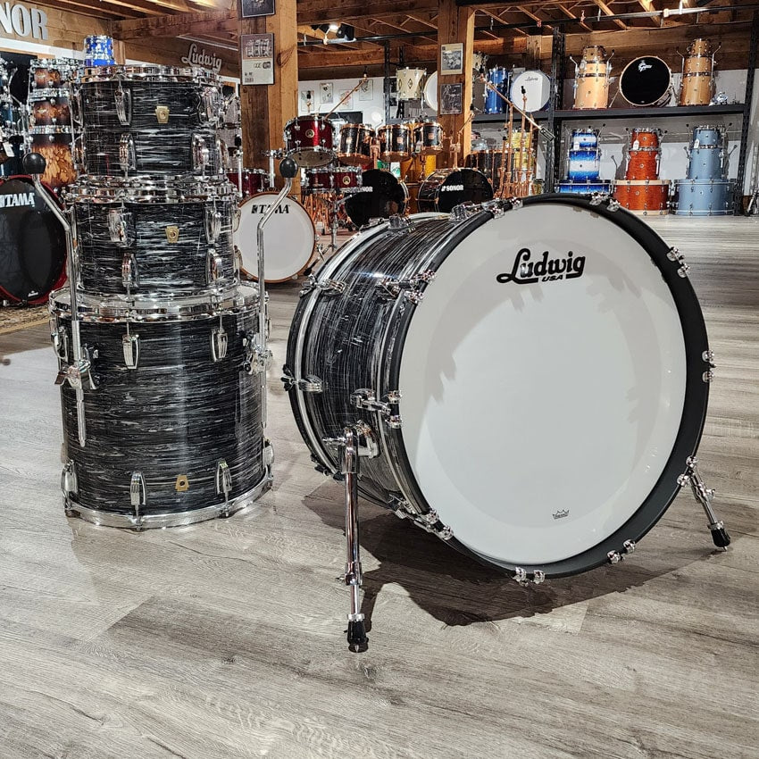 Used Ludwig Classic Maple 4pc Drum Set Vintage Black Oyster - Very Good - Drum Center Of Portsmouth
