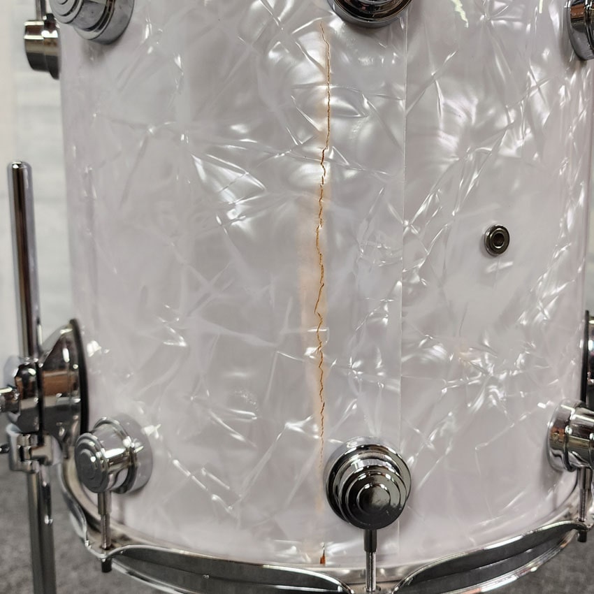 Used DW Collectors Maple Floor Tom 14x14 White Abalone - Fair - Drum Center Of Portsmouth
