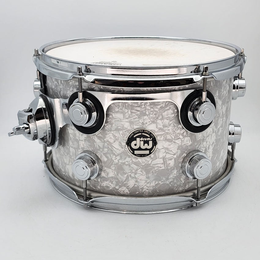 Used DW Collectors Maple Rack Tom 12x8 White Marine Pearl - Very Good - Drum Center Of Portsmouth