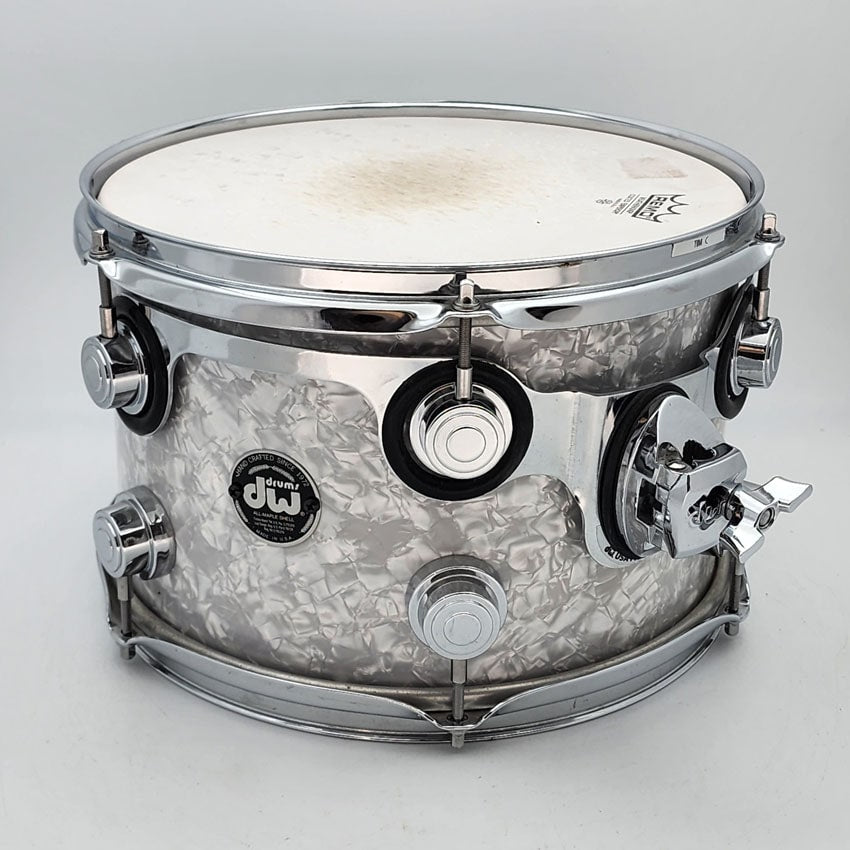 Used DW Collectors Maple Rack Tom 12x8 White Marine Pearl - Very Good - Drum Center Of Portsmouth