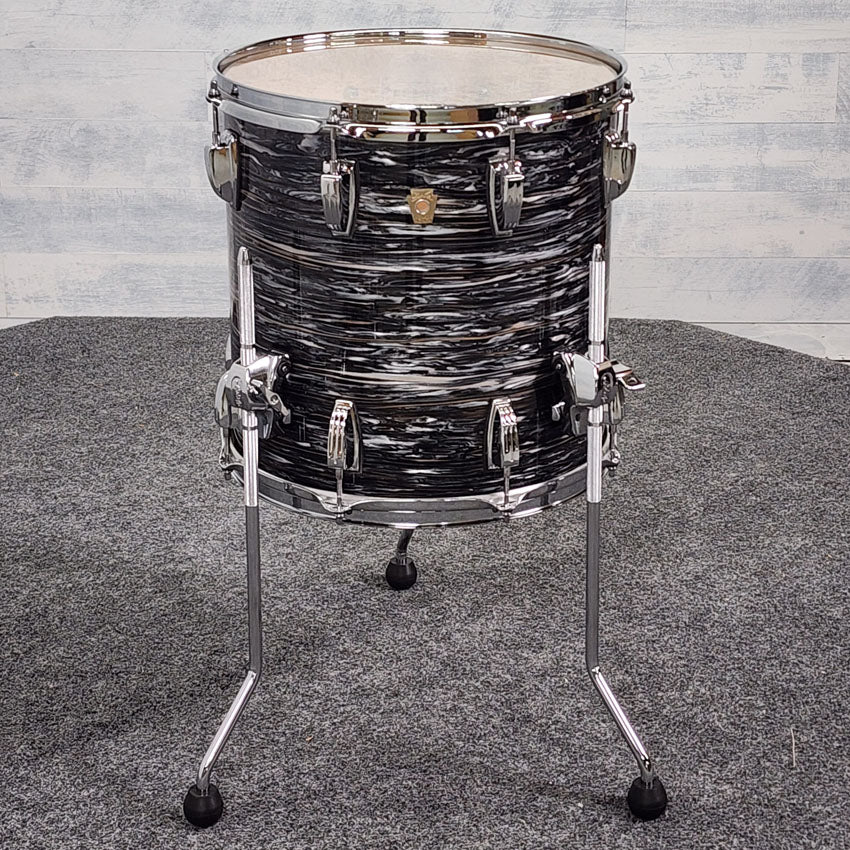 Used Ludwig Classic Maple Floor Tom 14x14 Vintage Black Oyster - Very Good - Drum Center Of Portsmouth