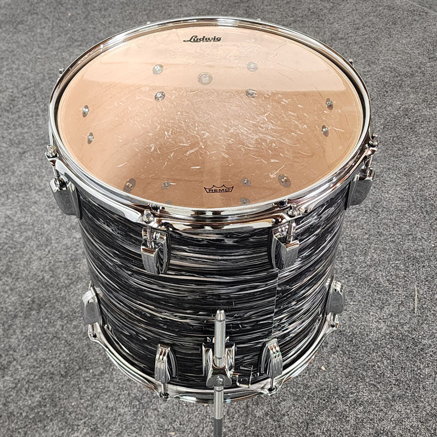 Used Ludwig Classic Maple Floor Tom 14x14 Vintage Black Oyster - Very Good - Drum Center Of Portsmouth