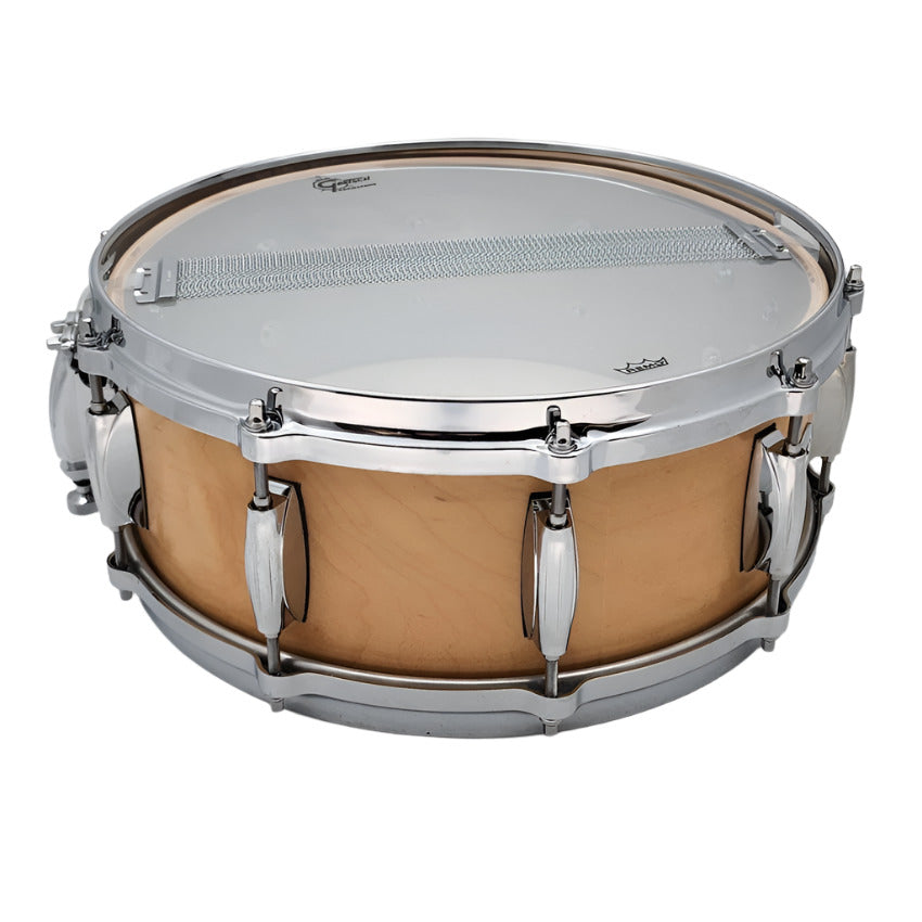 Used Gretsch USA Custom Snare Drum 14x5 Satin Natural - Very Good - Drum Center Of Portsmouth