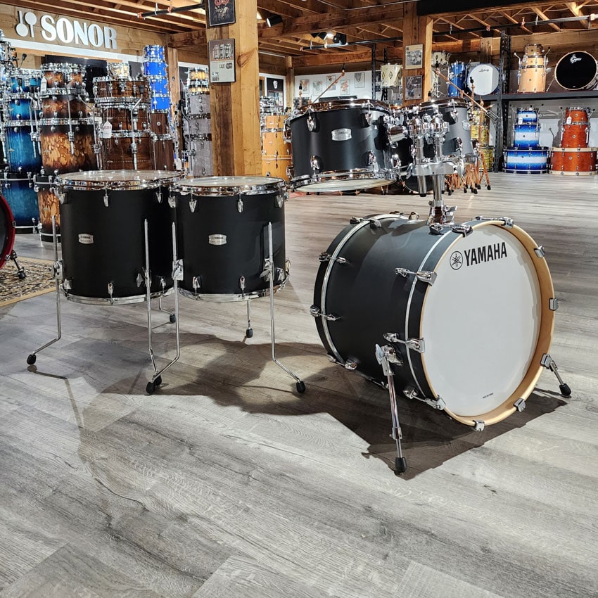 Used Yamaha Tour Custom 5pc Drum Set Licorice Satin - Very Good - Drum Center Of Portsmouth