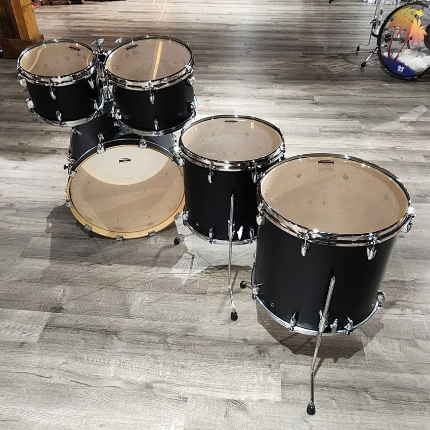 Used Yamaha Tour Custom 5pc Drum Set Licorice Satin - Very Good - Drum Center Of Portsmouth