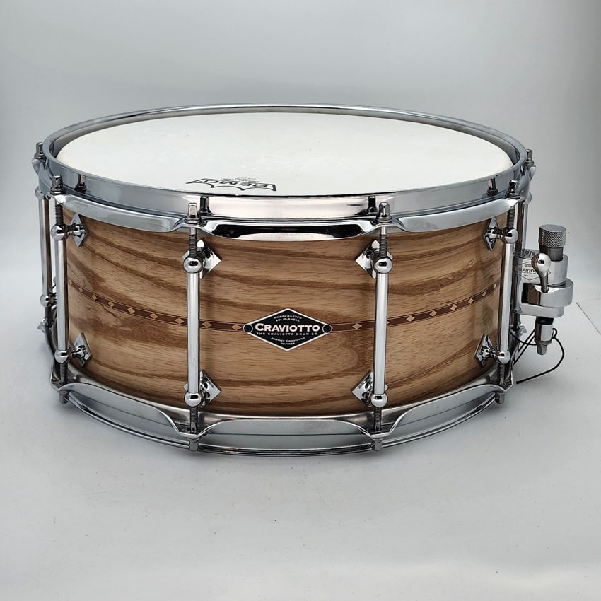 Used Craviotto Ash Snare Drum 14x6.5 w/Inlay - Very Good - Drum Center Of Portsmouth