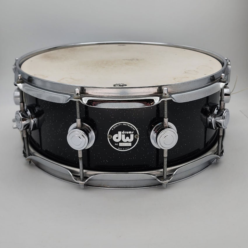 Used DW Collectors Snare Drum 14x5.5 Black Sparkle Lacquer - Good - Drum Center Of Portsmouth