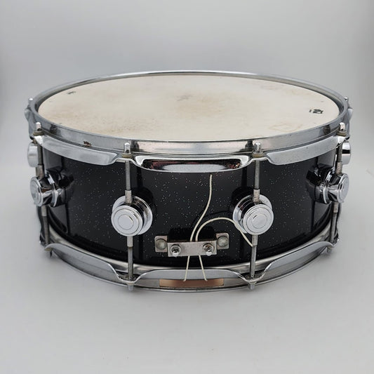 Used DW Collectors Snare Drum 14x5.5 Black Sparkle Lacquer - Good - Drum Center Of Portsmouth