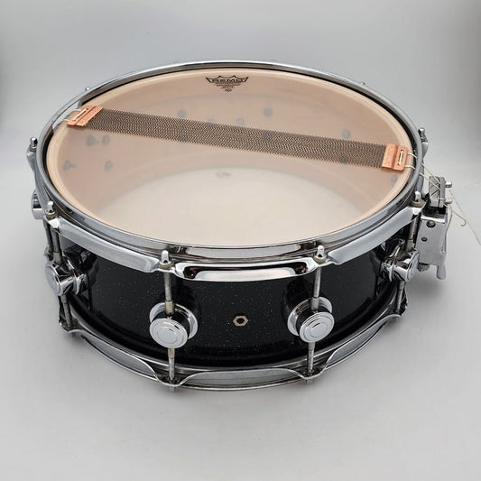 Used DW Collectors Snare Drum 14x5.5 Black Sparkle Lacquer - Good - Drum Center Of Portsmouth