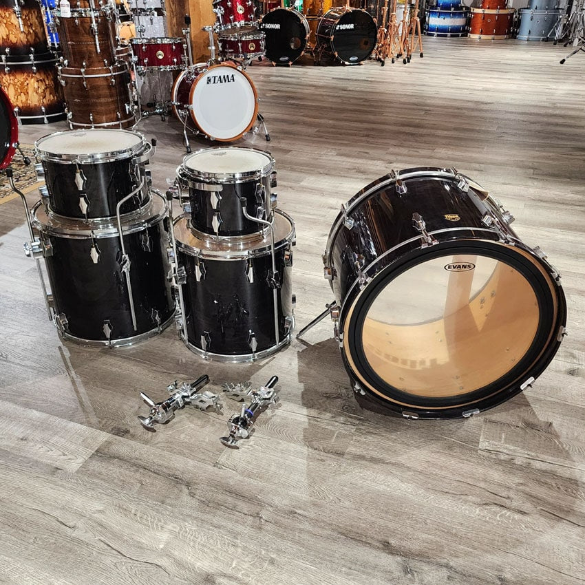 Used Fibes 5pc Austin Era Drum Set Black Onyx - Fair - Drum Center Of Portsmouth