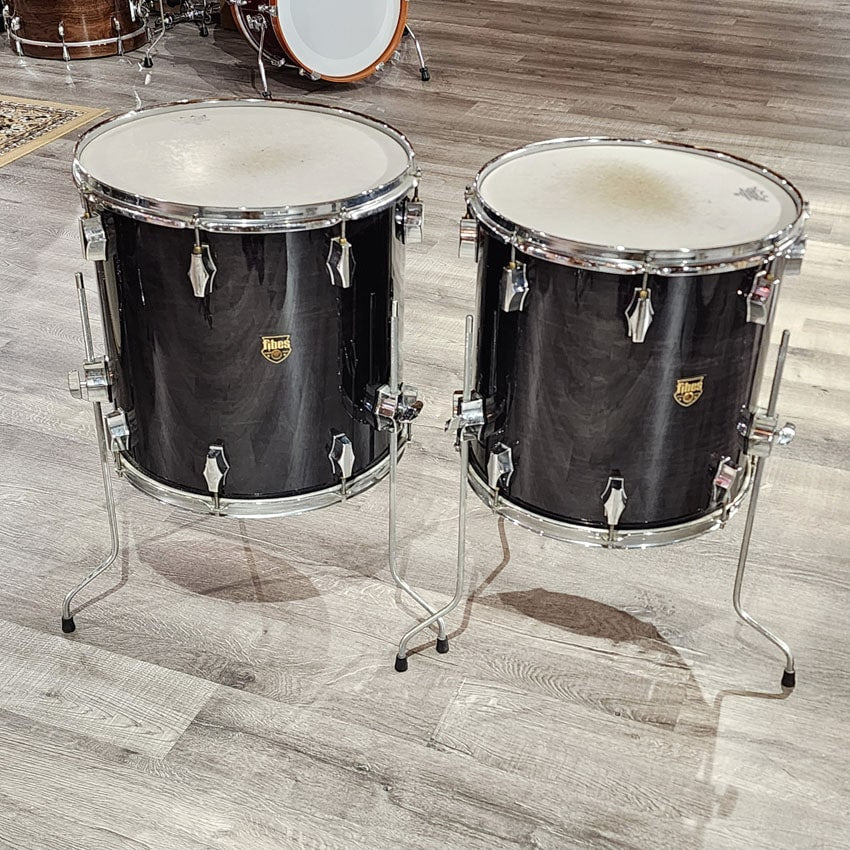 Used Fibes 5pc Austin Era Drum Set Black Onyx - Fair - Drum Center Of Portsmouth