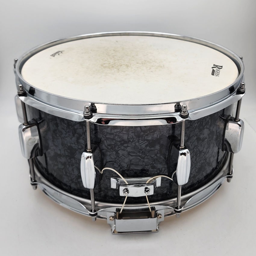 Used Rogers Dyna-Sonic Snare Drum 14x6.5 Black Marine Pearl - Very Good - Drum Center Of Portsmouth