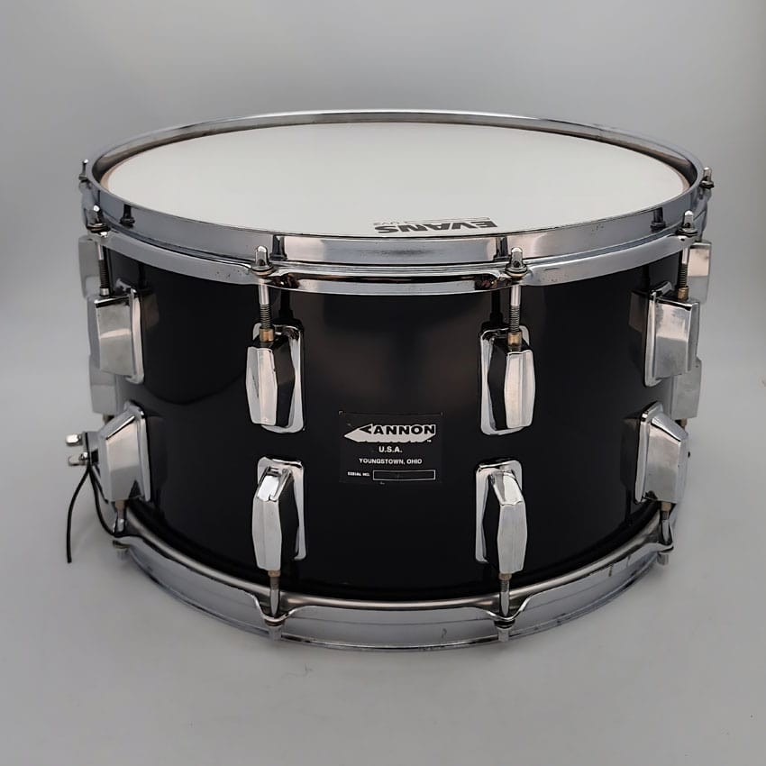 Used Cannon Maple Snare Drum 14x8 Black Wrap - Good - Drum Center Of Portsmouth