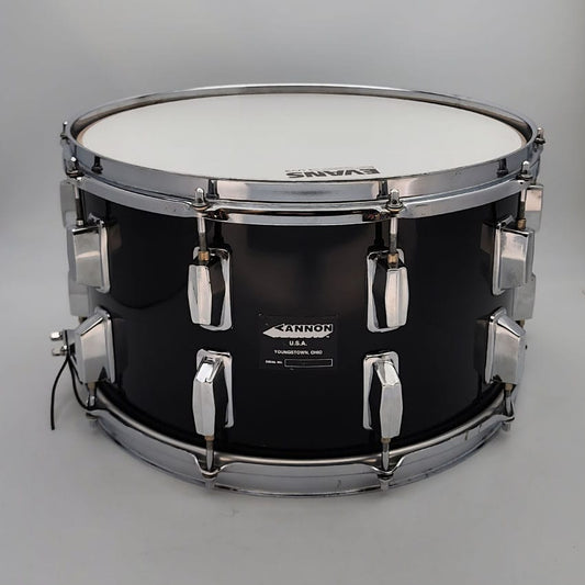 Used Cannon Maple Snare Drum 14x8 Black Wrap - Good - Drum Center Of Portsmouth