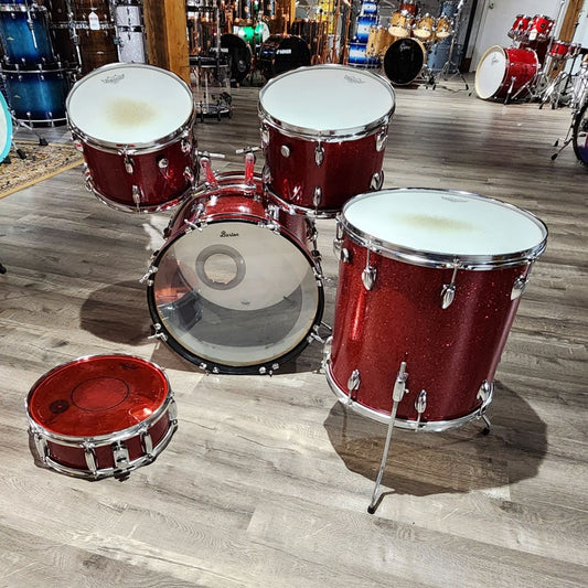 Used A 5pc Drum Set Red Sparkle - Good - Drum Center Of Portsmouth