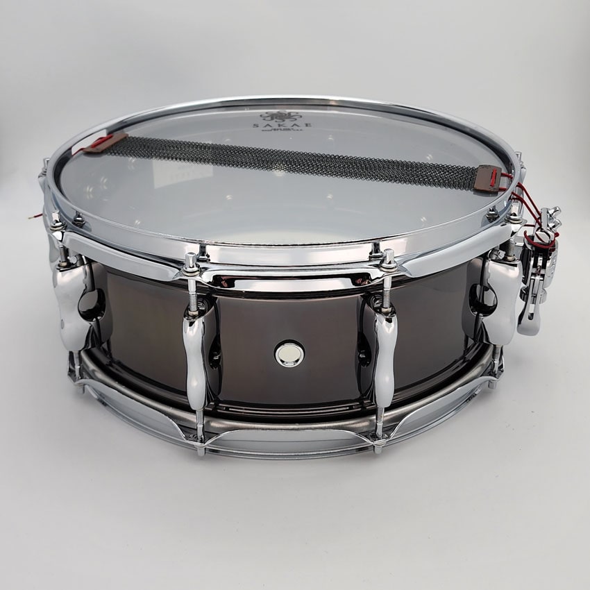 Used Sakae Black Nickel Over Brass Snare Drum 14x5.5 - Very Good - Drum Center Of Portsmouth