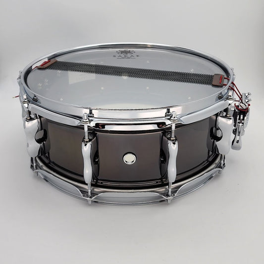 Used Sakae Black Nickel Over Brass Snare Drum 14x5.5 - Very Good - Drum Center Of Portsmouth